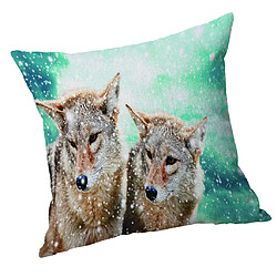 Avis Velvet Animal Imprimé Coussin Housse Coussin Sham Taie D'oreiller 45cm Loup