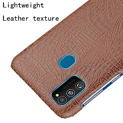 Acheter Wewoo Coque Rigide Pour Galaxy M30s antichoc Crocodile Texture PC + Etui en PU Marron