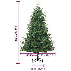 vidaXL Sapin de Noël artificiel Vert 240 cm PVC et PE pas cher