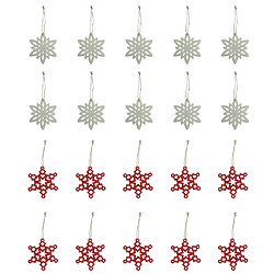 10pcs pendentifs en tissu de noël avec des flocons de neige, des ornements d’arbres de Noël, en blanc pas cher