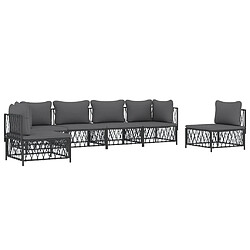 Avis Maison Chic Salon de jardin 6 pcs avec coussins - Table et chaises d'extérieur - Mobilier/Meubles de jardin Moderne anthracite acier -MN64862