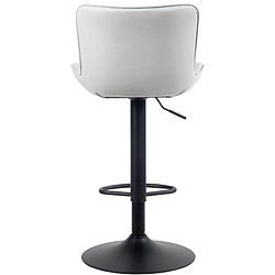 Acheter Decoshop26 Lot de 2 tabourets de bar chaises hautes avec coutures décoratives en PVC blanc pieds en métal noir 10_0004325