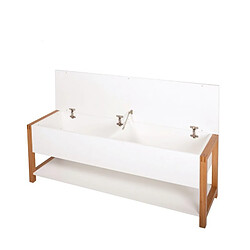 Avis Mes Banc de rangement 120x35x48 cm blanc et chêne - PAIDE