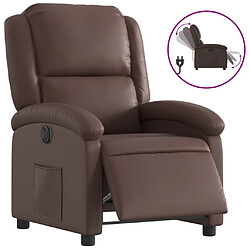 vidaXL Fauteuil inclinable électrique Marron Similicuir