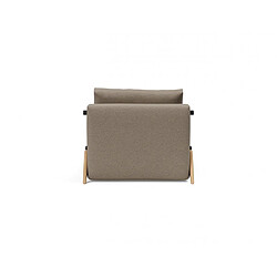 Inside 75 Fauteuil convertible lit 90 cm ILB 500 chêne laqué tissu Mahoga Caramel Grey pas cher