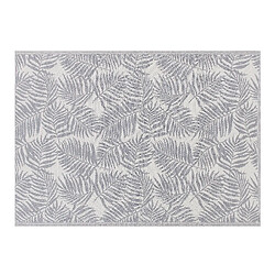 Acheter Beliani Tapis extérieur gris au motif feuilles de palmier 160 x 230 cm KOTA