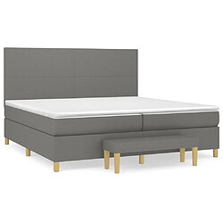 vidaXL Sommier à lattes de lit avec matelas Gris foncé 200x200cm Tissu