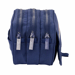 Avis Trousse Fourre-Tout Triple Benetton Varsity Gris Blue marine 21,5 x 10 x 8 cm