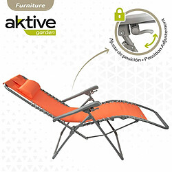 Avis Chaise longue Aktive Textilène Orange 160 x 76 x 52 cm