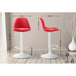 Non Tabouret de bar Kiel tissu blanc