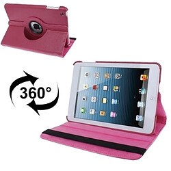 Wewoo Smart Cover Magenta pour iPad mini 1/2/3 360 degrés Rotatif Litchi Texture Housse en cuir avec support