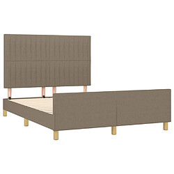 Acheter Maison Chic Cadre/structure de lit avec tête de lit pour adulte - Lit Moderne Chambre Taupe 140x200 cm Tissu -MN93193