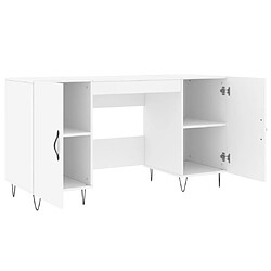 Maison Chic Bureau,Table de travail,bureau de travail pour chambre blanc 140x50x75 cm bois d'ingénierie -GKD84674 pas cher