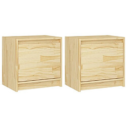 Maison Chic Lot de 2 Tables de chevet - Tables de Nuit 40x30,5x40 cm bois de pin massif