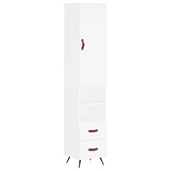 vidaXL Buffet haut Blanc 34,5x34x180 cm Bois d'ingénierie