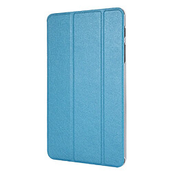 Etui en PU Texture de soie avec support tri-pliure bleu clair pour votre Samsung Galaxy Tab A7 Lite 8.7 pouces