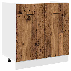 vidaXL Armoire de plancher d'évier vieux bois 80x46x81,5 cm