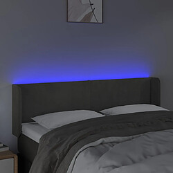 Avis vidaXL Tête de lit à LED Gris foncé 147x16x78/88 cm Velours