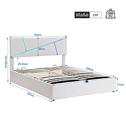 Avis ComfortXL Lit Confortable Avec Bande Lumineuse LED, 160*200 Cm, Blanc