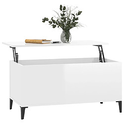 Acheter vidaXL Table basse Blanc brillant 90x44,5x45 cm Bois d'ingénierie