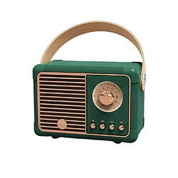 General Haut-parleur rétro Bluetooth portable, style TV haut-parleur vintage, haut-parleur vintage rétro sans fil amélioré avec fente pour carte TF, micro intégré, connexion sans fil Bluetooth 5.0 (vert)