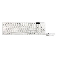 Ordinateurs Tablettes Intelligentes PC USB Sans Fil 2.4GHZ Kit Combiné Clavier Et Souris Blanc