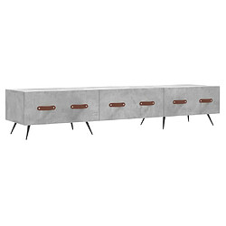 vidaXL Meuble TV gris béton 150x36x30 cm bois d'ingénierie