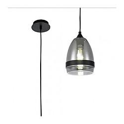 Luminaire Center Suspension design 1 ampoule Noir mat