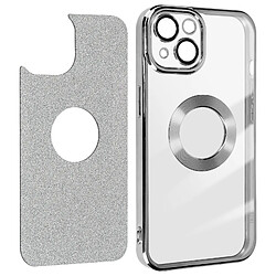 Avizar Coque pour iPhone 13 Paillette Amovible Silicone Gel Série Protecam Spark Argent