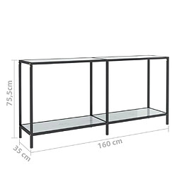 vidaXL Table console Blanc 160x35x75,5 cm Verre trempé pas cher