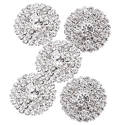 5 Pcs Boutons Strass Pour Décoration Couture Embellissement Accessoire Argenté 21mm