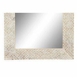 Miroir mural DKD Home Decor Naturel Blanc Bois de manguier (76,5 x 3 x 122 cm)