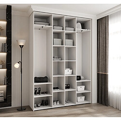 Avis Abiks Meble Armoire à portes battantes Como 4 245,5/170/40 4 portes (blanc/noir)