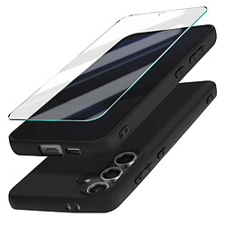 3mk Coque pour Samsung Galaxy S24 FE Silicone Soft Touch et Verre Trempé Noir