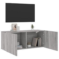 Avis vidaXL Meuble TV mural sonoma gris 100x30x41 cm