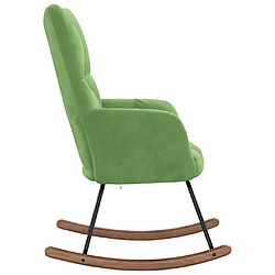 Avis vidaXL Chaise à bascule Vert clair Velours