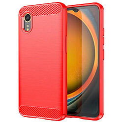 Htdmobiles Coque pour Samsung Galaxy Xcover 7 - housse etui silicone gel carbone + film ecran - ROUGE