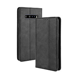 Etui en PU auto-absorbé rétro noir pour votre LG V60 ThinQ 5G