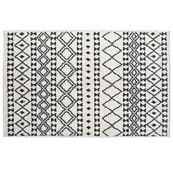 Atmosphera, Createur D'Interieur Tapis etnique à motifs géométriques - Noir et Blanc - 120 x 170 cm pas cher