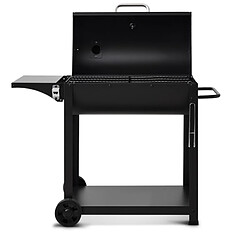 Avis Barbecue charbon de bois Burgos - BRASERO - Grille de 72 x 41 cm - Fonction fumoir - cuve charbon ajustable en hauteur, Noir