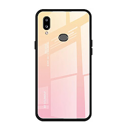 Wewoo Coque Pour Galaxy A10s Gradient Color Glass Case Jaune