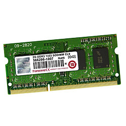 2Go RAM Transcend JM1333KSN-2G SODIMM DDR3 PC3-10600S 204-Pin 1333MHz 1Rx8 CL9 - Occasion