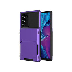 Coque en TPU flip hybride avec porte-carte violet pour votre Samsung Galaxy Note 20 Ultra/Note 20 Ultra 5G