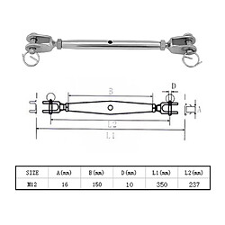 Avis ComfortXL Turnbuckle en acier inoxydable pour bateau et yacht (m12)