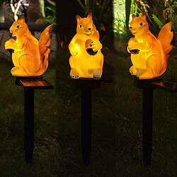 Avis BESTA Lumières solaires de pile de jardin lumières décoratives extérieures de figurines solaires, tenue mignonne d'écureuil