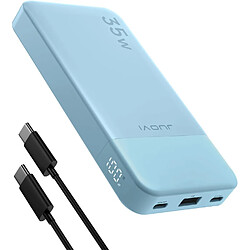 SANAG Juovl Power Bank Portable, 10000Mah 35W Chargement Rapide Avec La Technologie Pd 3.0 + Qc 4.0, 2 Entrees Et Sories Type-C, 1 Sortie Usb-A Batterie Compatible Pour Iphone, Macbook, Galaxy, Ipad (Bleu)