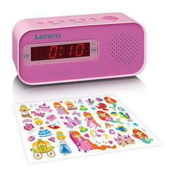 Lenco RADIO-RÉVEIL AVEC JEU D'AUTOCOLLANTS ROSE