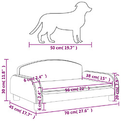 vidaXL Lit pour chien marron 70x45x30 cm similicuir pas cher