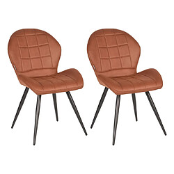 LABEL51 Chaises à manger lot de 2 Sil 51x64x87 cm cognac