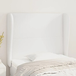 Maison Chic Tête de lit scandinave avec oreilles,meuble de chambre Blanc 93x23x118/128 cm Similicuir -MN71059